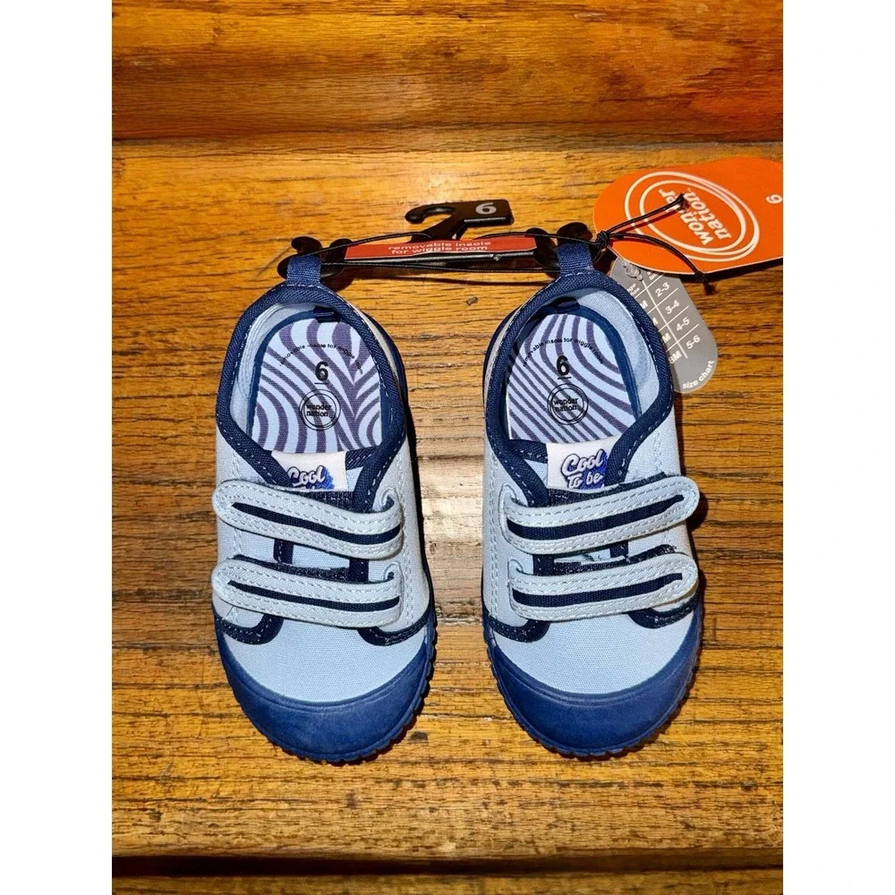 Wonder Nation Toddler Cool To Be Kind  Blue Slip On Shoe‎ Size 4